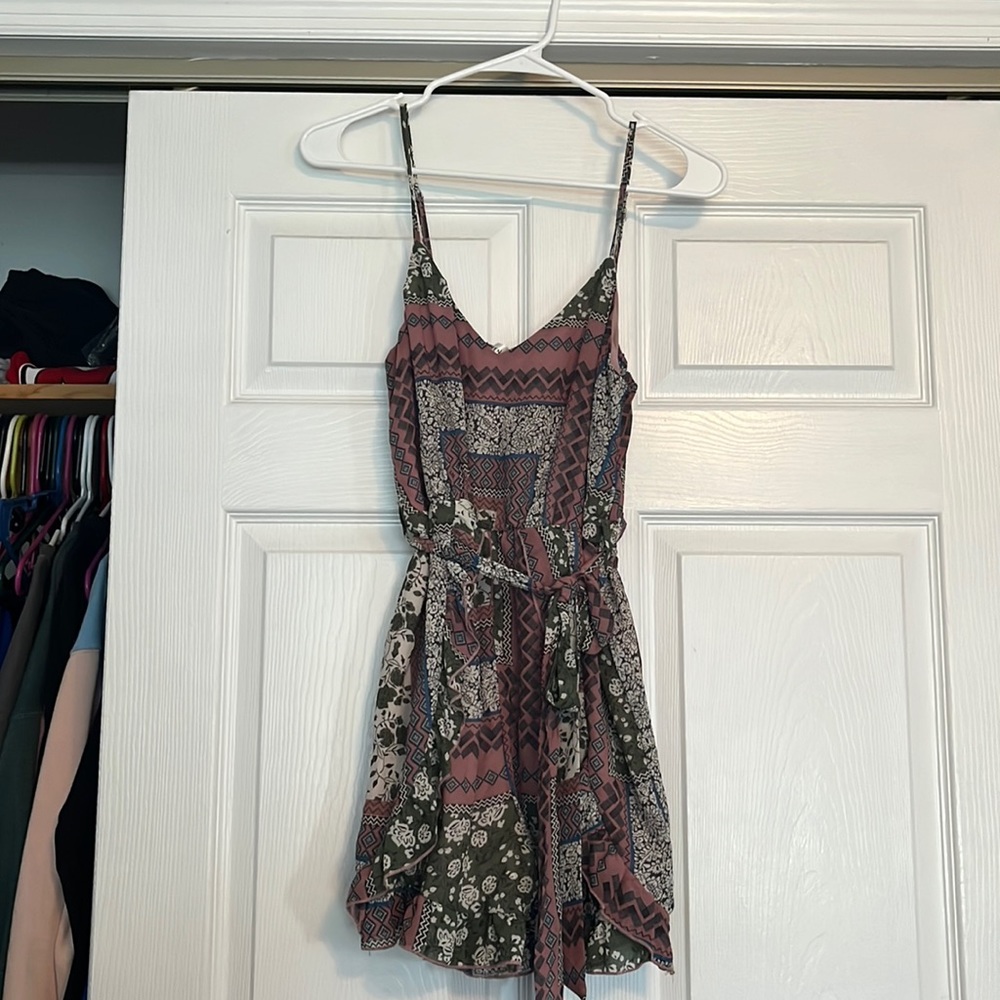 Pattern shorts romper